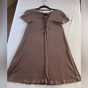 Forever 21 Women’s Ribbed Short Sleeve Cocoa Colored Dress. Size - S, BNWT